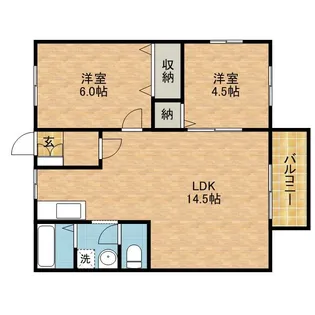 メロディハイツ【1階】の間取り