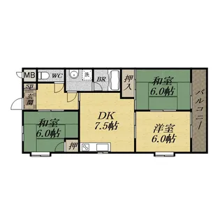 ロイヤルハイツY【1階】の間取り