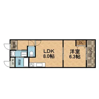 アイファースト清荒神【203号室】の間取り