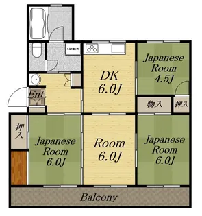 中山五月台住宅20号棟【3階】の間取り
