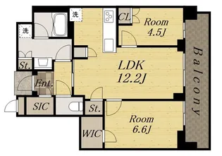 ジオタワー宝塚グランレジスTheNorth【509号室】の間取り