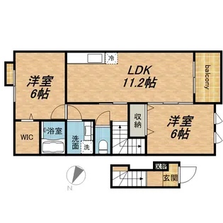 レジデンス北野北【2階】の間取り