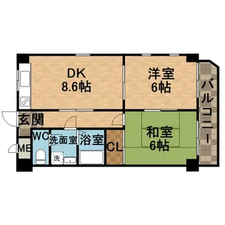 コンフォート中山寺【2階】の間取り