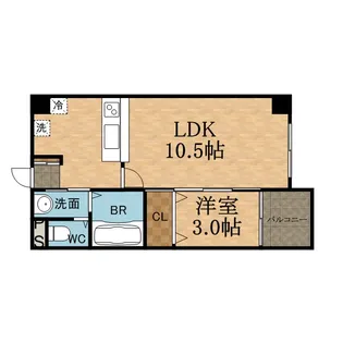 アザリア山本駅前【201号室】の間取り
