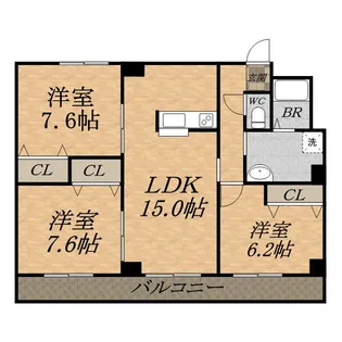 ハビタットセレッソⅢ【402号室】の間取り