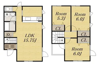 グリーンメゾン山本【B号室】の間取り