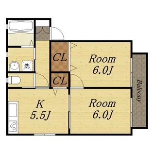 シャーメゾン逆瀬川A棟【A201号室】の間取り