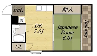 シャトークレイン【202号室】の間取り
