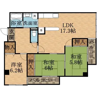 フローラル良元【4階】の間取り