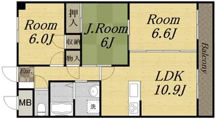 フローラルハイツ大道P-Ⅱ【4階】の間取り