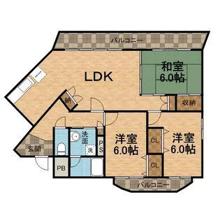 ソワ宝塚【505号室】の間取り