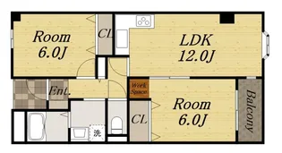 アウフヘーベン東宝塚【4階】の間取り