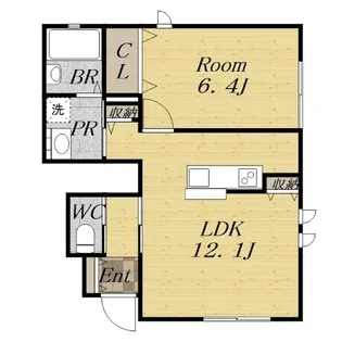 アッシュ川面【1階】の間取り