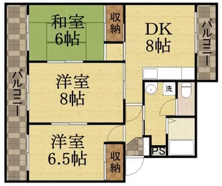 アビタシオン仁川【1階】の間取り