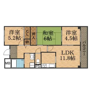 メゾン・ドール宝塚【6階】の間取り