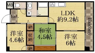 マンションむなかた【3階】の間取り