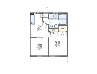 レオパレスAKURA【202号室】の間取り