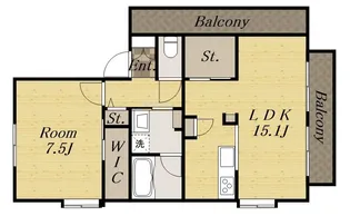 くるみハイツ【212号室】の間取り