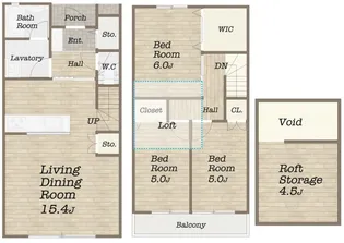メゾン・ド・ブリックB棟の間取り