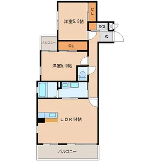 アルテマイスター谷川【101号室】の間取り