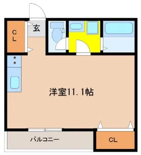 EXIA大工【1-D号室】の間取り