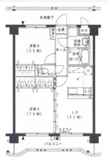 三門マンション【4階】の間取り