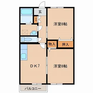 メルローズ本郷【201号室】の間取り