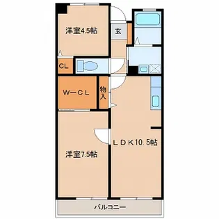 3UMK宮崎ビル【6階】の間取り