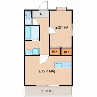 ニチエン大橋【2-A号室】の間取り