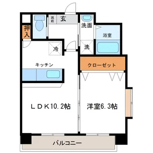 スプレーモ田代【6階】の間取り