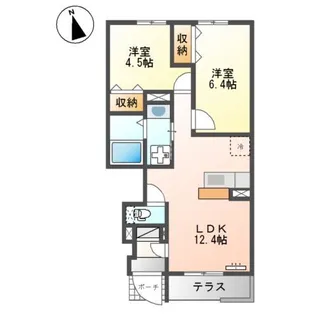 ラ・プリシェール【1階】の間取り