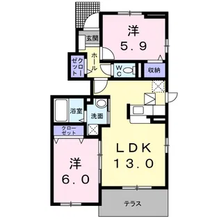 ベル・デーア Ⅳ【1階】の間取り