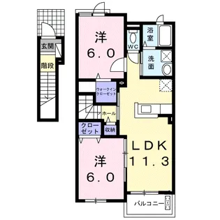 ゴールド・リッチ芳士【2階】の間取り