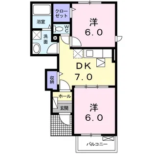 クレメントB【1階】の間取り