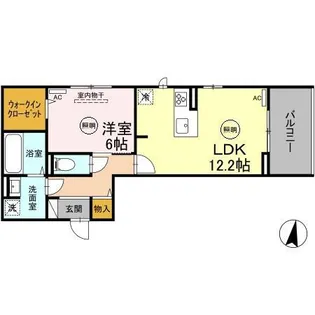 ラパンブラン江平【2階】の間取り