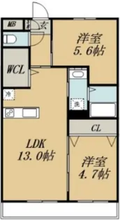 Growth Nishiki【206号室】の間取り