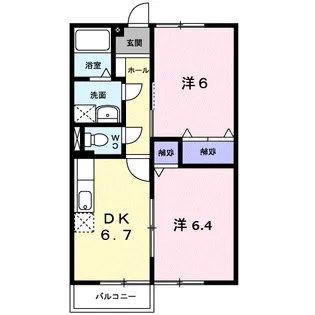フラワ−ポ−ト B【2階】の間取り