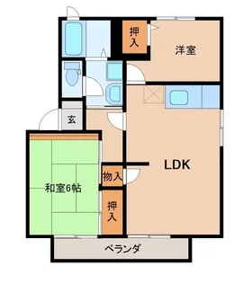 パレス木花台A棟【201号室】の間取り