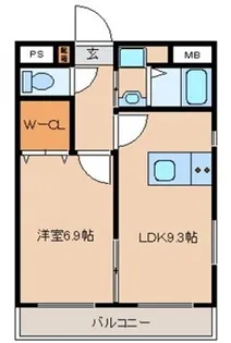 マリベール柳丸【401号室】の間取り