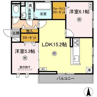 D-resena宮崎駅東【2階】の間取り