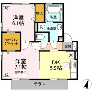 ブルースカイ佐土原【1階】の間取り