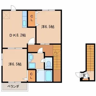 サンスカイ草葉A【201号室】の間取り