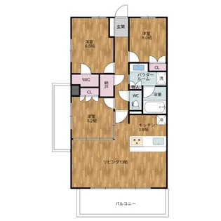 MJR宮崎駅南パークサイド【601号室】の間取り