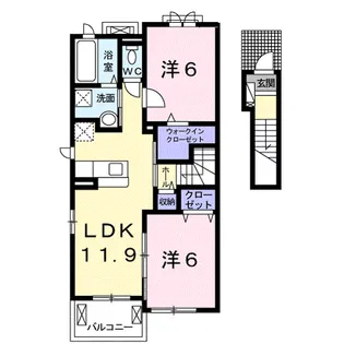 ノイ フラン ハウス Ⅱ【2階】の間取り