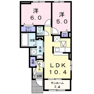 プランドールM Ⅵ【1階】の間取り