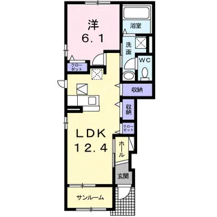 ソリト ポスト Ⅱ【1階】の間取り