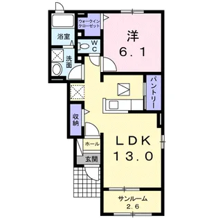 1LDKの間取り画像