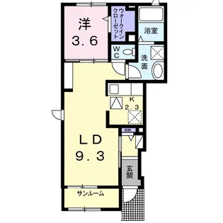 ブエナビスタ【1階】の間取り