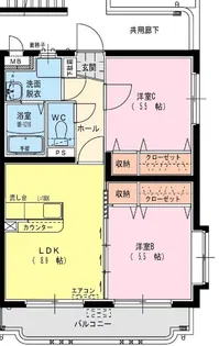 クローバー【3階】の間取り