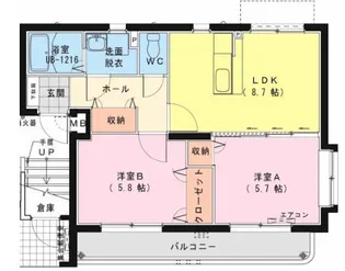 リバーズアキノ【101号室】の間取り